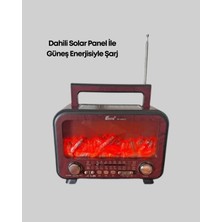 AyrStore Taşınabilir Şömine Görünümlü Bluetooth Hoparlör – Solar Şarjlı, Alev Işıklı, 7W Ses
