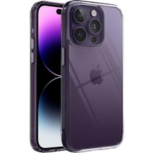 Asitan iPhone 14 Pro ile Uyumlu Crystal Clear (Ultra Şeffaf Silikon) Kılıf Arkası Sert Polikarbonat Ken