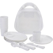 Asitan Pdateknoloji 6 Kişilik 32 Parça Piknik Seti Beyaz MRD474