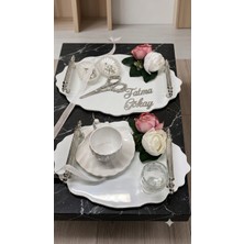 Cyz Home Oval Söz Nişan Tepsisi Kız Isteme Tepsisi Damat Kahve Tepsisi