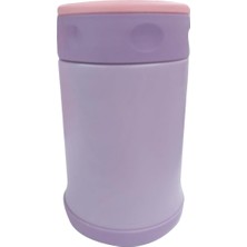 Asitan Çelik Içli Termos 500 ml Çelik Kaşık Ile Mor-Pembe