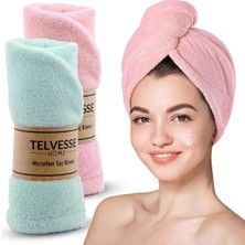 Asitan Mikrofiber Saç Havlusu Süper Emici Hızlı Kuruyan Türban Saç Havlusu Şapkası – Uzun Kıvır