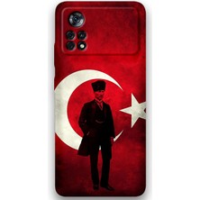 Asitan Gramaphone Poco X4 Pro 5g ile Uyumlu Atatürk Desenli Telefon Kılıfı + Ekran Koruyucu - 5849
