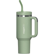Asitan Tumbler Quencher Cup 1200 ml Pipetli Rahat Içim Kulplu SUS304 Paslanmaz Çelik 1.2l Termos 1103-12