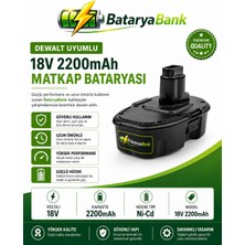 Dewalt Uyumlu 18V 2200MAH Ni-Cd Şarjlı Matkap Bataryası - Bataryabank