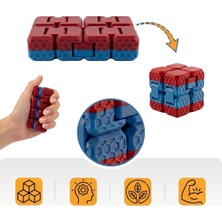 Asitan Taraftar Rengini Seç Fidget Cube - ( Bordo - Mavi ) - Dayanıklı Stres Küpü ve Konsantrasyon Ara