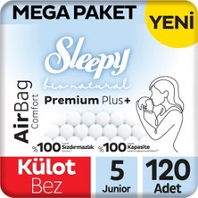 Asitan Bio Natural Premium Plus Airbag Comfort Mega Paket Külot Bez 5 Numara Junior 120 Adet