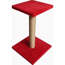 Asitan Platform Kedi Tırmalama Tahtası - 52CM, Kırmızı