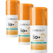 Asitan Akne Eğilimli Ciltler Için Yüz Güneş Kremi SPF50+ 50 ml (3 Paketi)