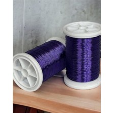 Asitan Gürbüz Filografi 0.30MM (100GR - 150M) Bakır Üstü Gümüş Kaplı Parlak Mor Renkli Filografi T