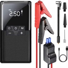 Asitan Araç Acil Durum Seti,akü Sarj Takviyesi 12000MAH, Lastik Şişirme ve Ayarı, LED Ekran,güçlü F
