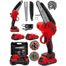 Asitan Alman 198 Vf 10 Ah 25 cm Bakır Sargılı Akülü Dal Kesme Budama Testere Bıçkı Makinesi Kırmı