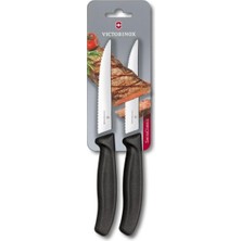Asitan Victorinox 6.7933.12B 12CM Siyah 2li Tırtıklı Biftek Bıçağı, Blisterli Paket