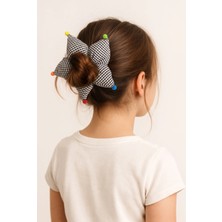 Bony Socks Kız Çocuk Pötikareli Ponponlu Lastik Toka Siyah