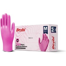 Asitan Beybi Pudrasız Pembe Nitril Eldiven Xs Beden - 100'LÜK Kutu