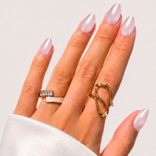 Takma Takma Pembe Kısa Badem Soft Jel Takma Tırnak  MKBD-3537 Pembe