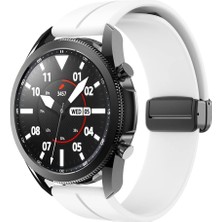 Asitan Samsung Galaxy Watch 3 45MM Gear S3 46MM ile Uyumlu Kordon Magnetli Ayarlanır Silikon Band 22MM