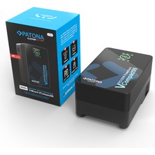 Patona Platinum V-Mount Akü VCOMPACT99 99WH 14.8V PD100W 2x Usb-C Usb-A D-Tap Dc Çıkışlı Hardcase