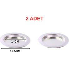 Asitan Albergio 2 Adet Alüminyum Künefe Tabağı 14 cm Iç Çap 17,5 cm Dış Çap Künefe Tepsisi Gri