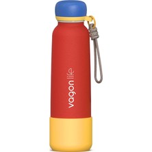 Asitan 750 ml Pipetli Sızdırmaz Paslanmaz Çelik Termos Matara El Askılı Bpa Içermez 750ML 1106FF Kır