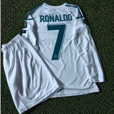 Candy Cup R.e.a.l Madrid 2018 Kiev Şampiyonlar Ligi Cristiano Ronaldo Uzun-Kol Çocuk Forması 2li Setyeni
