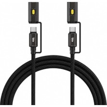 Asitan T2IN1C 240W LED Fener ve Alevsiz Çakmak Fonksiyonlu Type-C To Type-C Şarj ve Data Kablosu 1.2 Metr