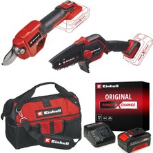 Asitan Ge-Ps 18/15 Li Bl + Ge-Ls 18 Li Akülü Dal Budama Testeresi ve Budama Makası Seti (4,0 Ah Akü ve