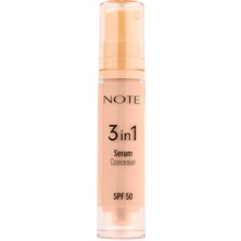 Asitan Note Cosmetics3 In 1 Serum Concealer 20 Medium Beige Spf 50 Nemlendirici ve Aydınlatıcı Göz Alt�