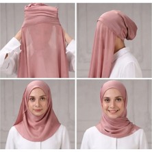 ALDAIYR Hazır Pratik Lüks Boru Boneli Şifon Şal BOA12354