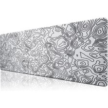 Uravas Store Klasse Pro - 6 Farklı Model Dikişli Kenar 70X30 cm Oyuncu Gaming Mouse Pad (White Map Lines)