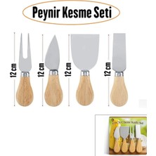 Hace Bazaar Cheese Knife Set 4pcs Peynir Bıçak Seti Ahşap Bambu Saplı (4887)