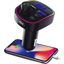 Mucize Andowl Q-C57 Bluetooth Araç Fm Transmitter - Çift USB Araç Şarj Cihazı ve Handsfree Mp3 Çalar (Rainbow Led)