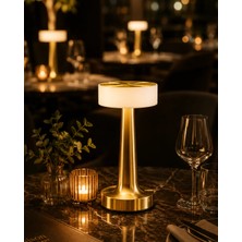 Teknodayım Şarjlı Gold Mantar Masa Lambası Dimmer Ayarlı LED Lamba