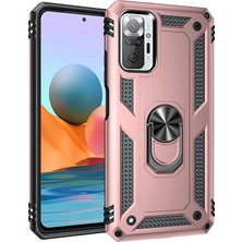 Ankaverse®   Redmi Note 10 Pro Kılıf Sofya Yüzüklü Silikon Kapak - Rose