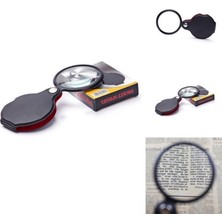 Gees Global 5x 60MM Cam Optik Lens Katlabilir Deri Kaplamalı Cep Büyüteç XX1051