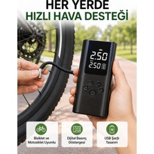 Getittir LED Işıklı Dijital Hava Pompası Araba Bisiklet Uyumlu - Lisinya