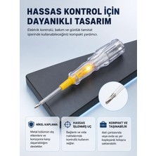 Epilons Elektrik Test Kalemi Neon Işıklı Nikel Kaplama 110-220V Dirençli