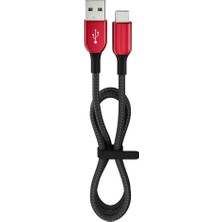 Gees Global 15 Watt 3A Usb-A To Type-C 1.2m Hızlı Şarj Kablosu Kırmızı FC36