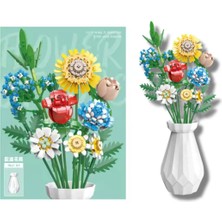 Boratila Toys 618 Parça Vazolu Çiçek Yapım Seti Yapı Oyuncaksu (Ebedi Çiçekler)