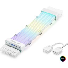 Gees Global 24 Pin Argb Power Supply Uzatma Kablosu Gümüş Kaplamalı Bükülebilir 2 mm 108 LED Beyaz ND2814W