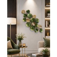 Rossev Metal Duvar Panosu 120X55CM Çiçek– Yeşil Gold