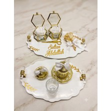 Cyz Home Oval Söz Nişan Tepsisi Kız Isteme Tepsisi Damat Kahve Tepsisi