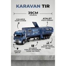 Asitan Oyuncak Tır ve Karavan Seti - 39CM Büyük Boy Metal Kupa Işıklı Sesli Çek Bırak Oyuncak Araba