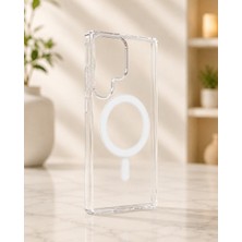 Aksesuarda Samsung Galaxy S23 Ultra Uyumlu Şeffaf Tpu Manyetik Kılıf Magsafe Uyumlu Güçlü Mıknatıslı Darbe Korumalı Telefon Kılıfı**