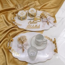 Cyz Home Oval Söz Nişan Tepsisi Kız Isteme Tepsisi Damat Kahve Tepsisi