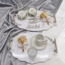 Cyz Home Oval Söz Nişan Tepsisi Kız Isteme Tepsisi Damat Kahve Tepsisi