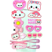 Sheker Home Hello Kitty Kız Çocuk & Bebek Pens/çıtçıt Toka Seti 14 Adet – Karışık Saç Aksesuarı