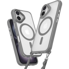 Uravas Store Iphone 16 Plus Kılıf Enka Magsafe Silikon Kılıf - Titan Gri