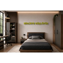Boyutron Birlikte Güçlüyüz Modern 3D Baskı Dekoratif Duvar Yazısı Tablo - Yellow - 10 cm Yükseklik