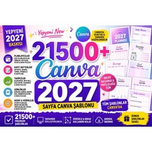 21.500+ Sayfa 2027 Canva Planlayıcı ve Ajanda Şablonu Mega Paketi (Fiziki Kargo Gönderilmez)